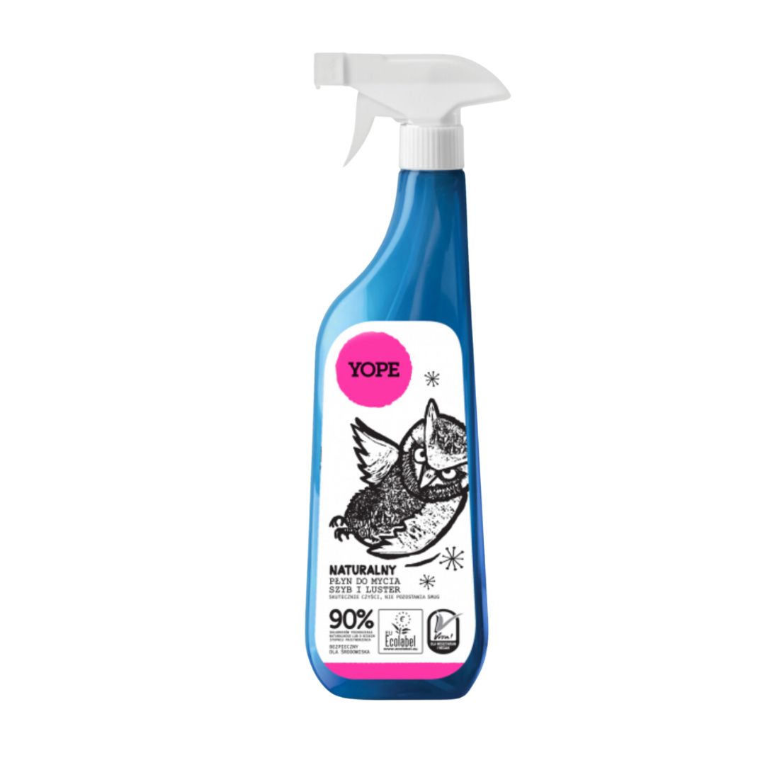 Płyn do mycia szyb i luster, Bezzapachowy, Naturalny, 750 ml – Yope 50% P.G.A DATO