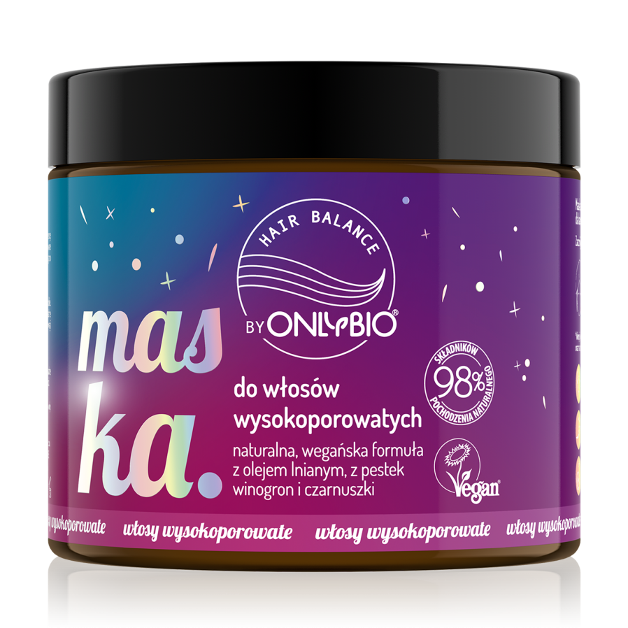 Maska do włosów wysokoporowatych, 400 ml – ONLYBIO